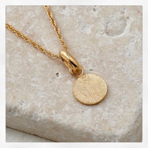 Circle Tag Necklace Fairmined Gold Vermeil Recycled Sterling Silver Ethical, Eco, Pendant, Jewellery, Handmade, UK image 4
