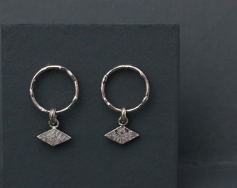 Recycled Sterling Silver Textured Earrings, Eco, Hoops, Studs, Gift, Sustainable, Jewellery, Handmade UK