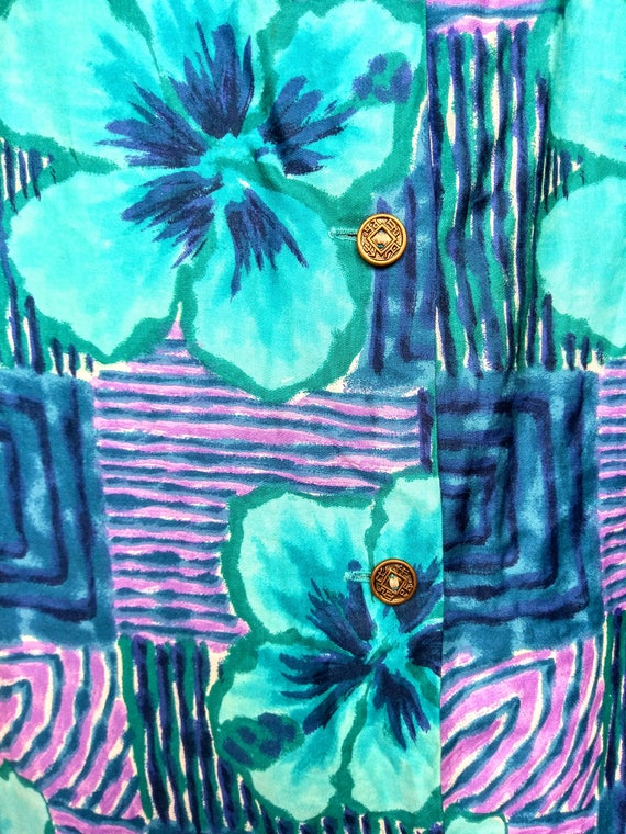 coconut drink | 1960s hawaiian print shift dress … - image 5