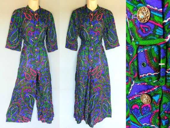 rubber soul | 1960s psychedelic paisley print wide