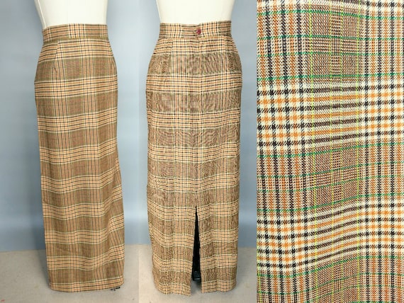 yale | 1960s plaid maxi skirt by fritzi of califo… - image 1