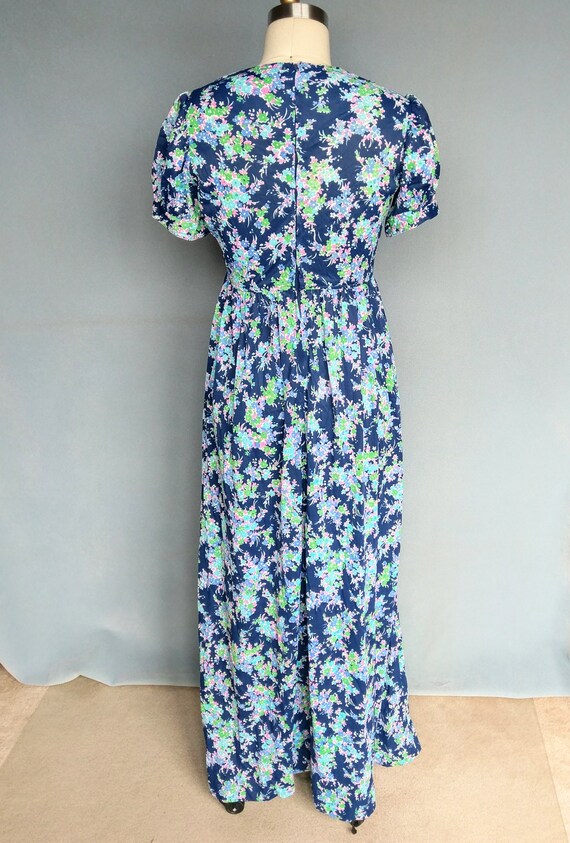 serendipity | 1970s blue floral maxi dress with p… - image 6