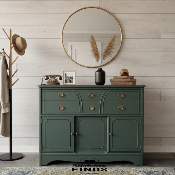 Gorgeous Green Duncan Phyfe Style Vintage Buffet