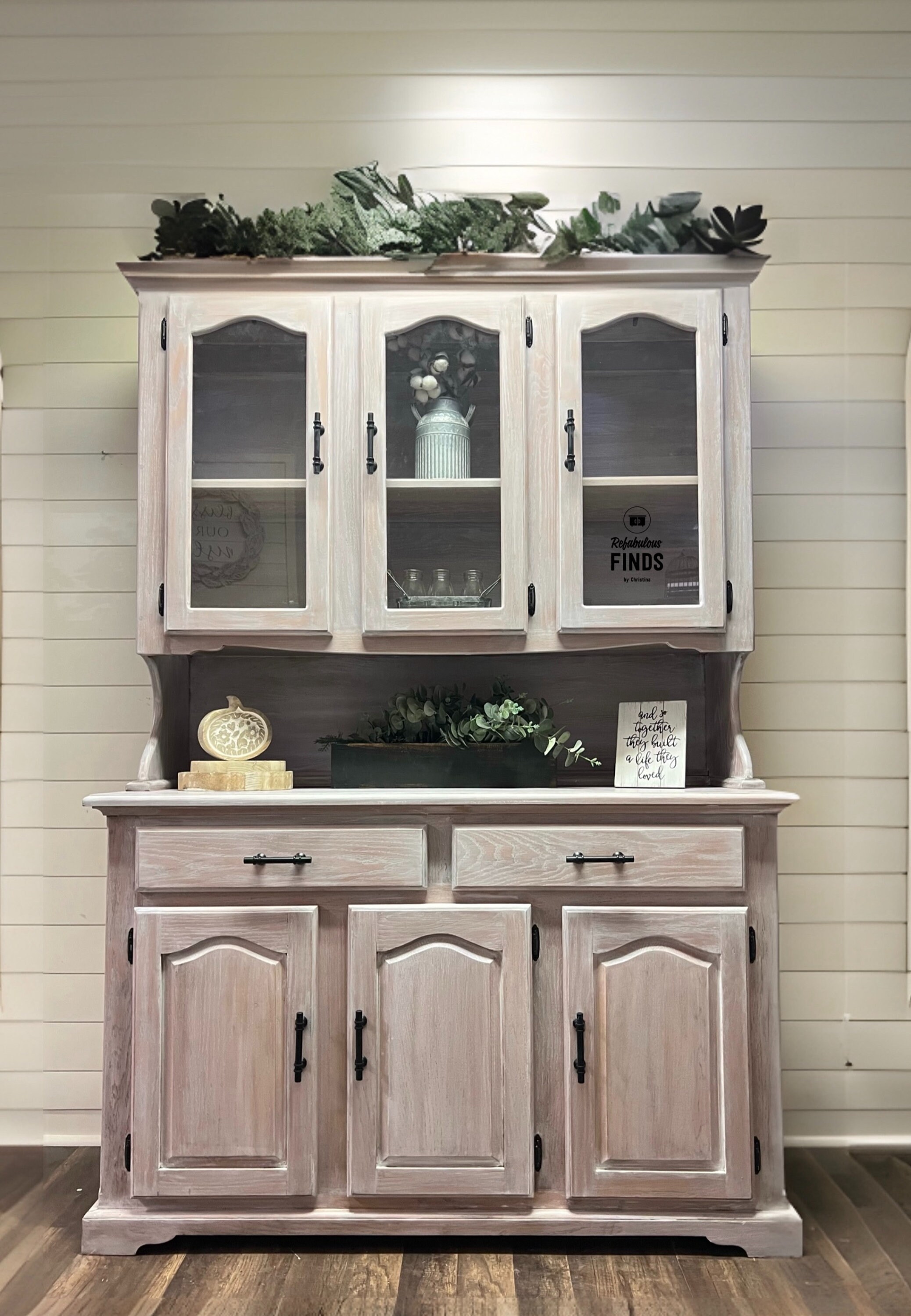 White cheap oak hutch