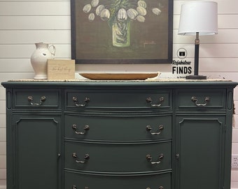 Gorgeous Green Vintage Bow Front Buffet