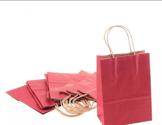 red kraft paper bags