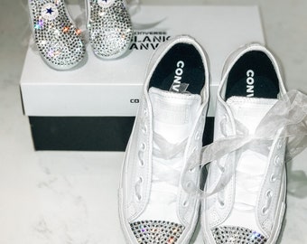 Bride/Flower Girl, Mom/Baby Matching Blinged Converse Combo