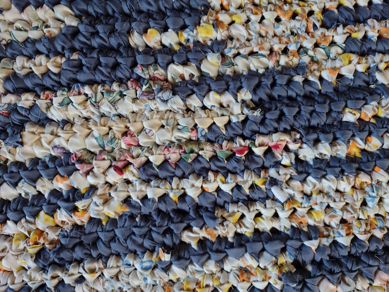 Rag Rug Crochet Rag Rug Crochet Handmade Rag Rug Rectangle | Etsy