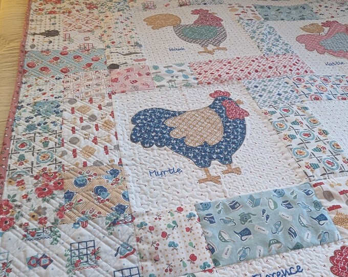 Lori Holt Chicken Salad Quilt Chicken Salad Quilt 64 X Etsy