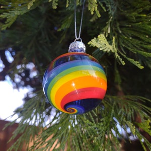 Handblown glass ornament Rainbow order 1 or in sets decorate with love image 5