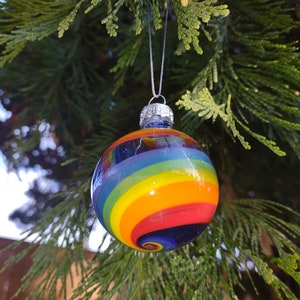 Handblown glass ornament Rainbow order 1 or in sets decorate with love image 4