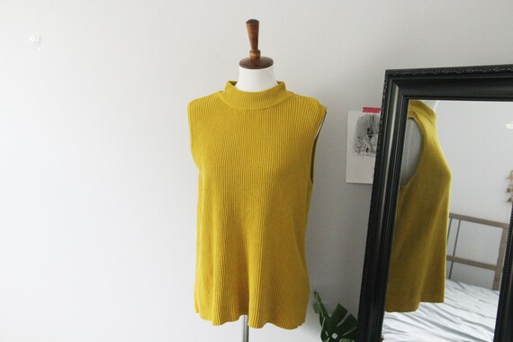 mustard yellow ribbed top