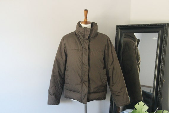 VINTAGE DAL Brown Padded Jacket: Padded Coat, High