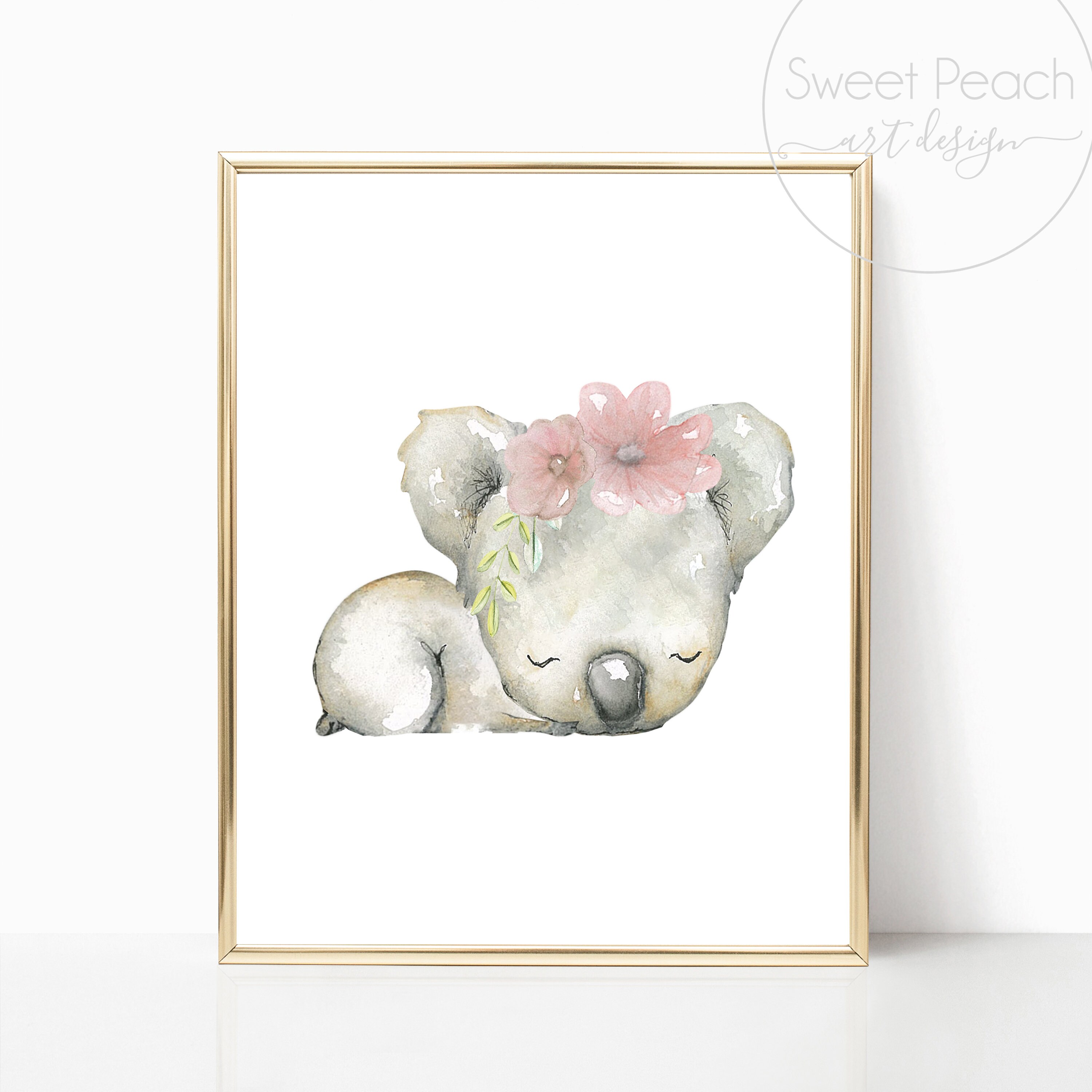 Koala Bear Nursery Floral Decor Australia Australian Animal Etsy