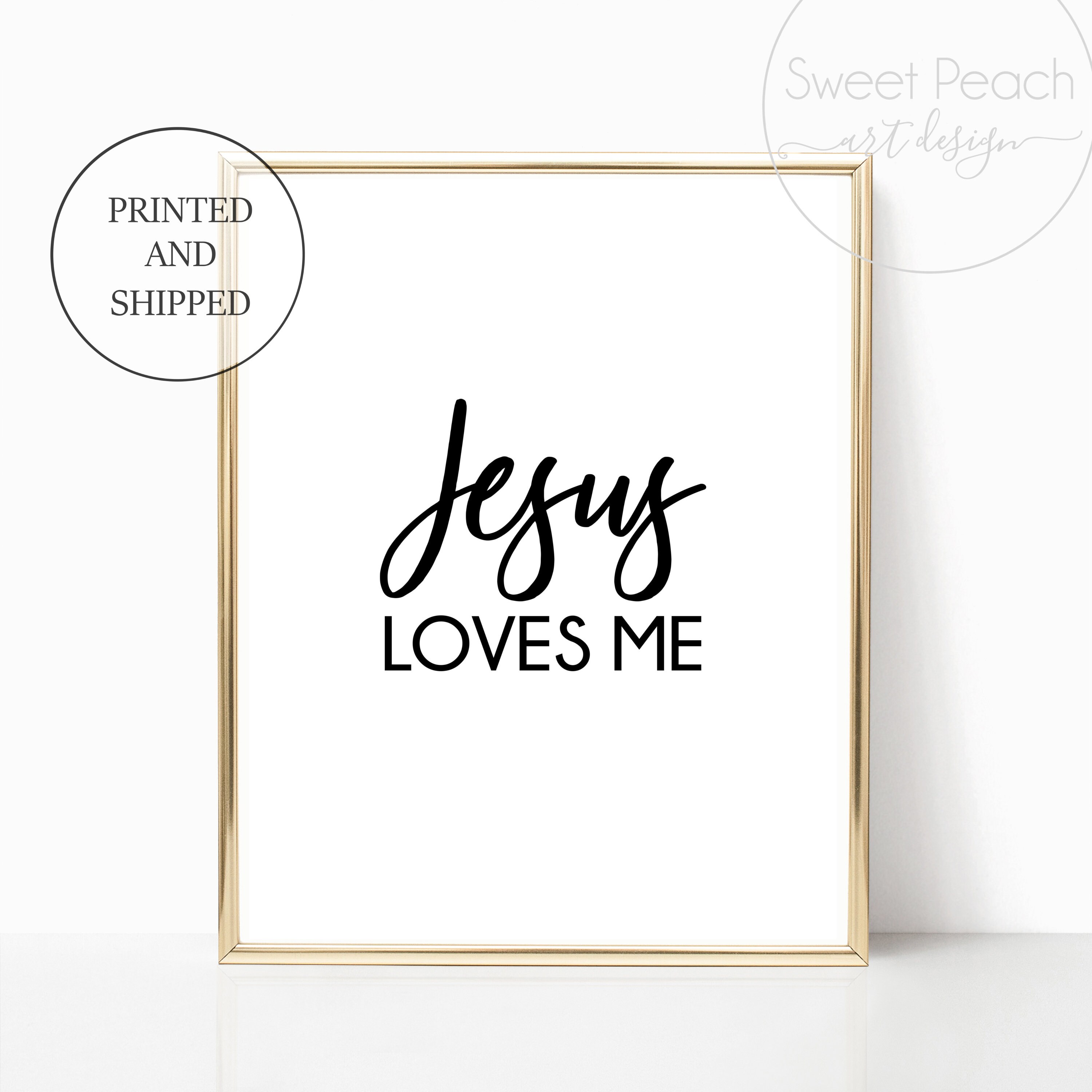 Jesus Loves Me Print Scripture Decor Christian Wall Art Set Etsy