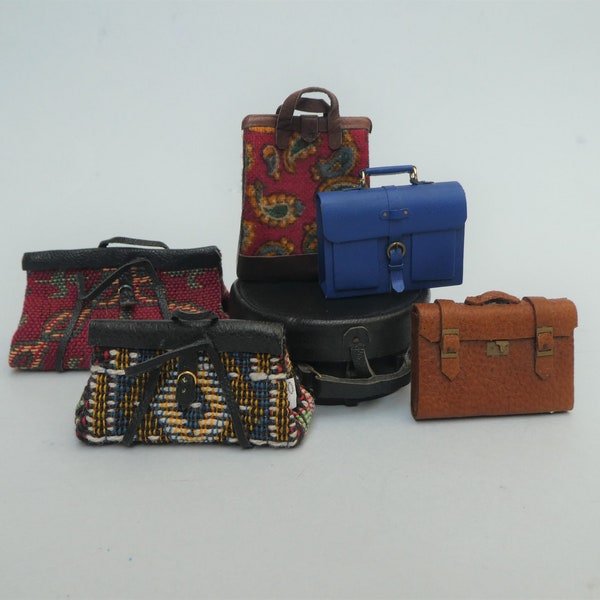 Leather briefcase and travel bags