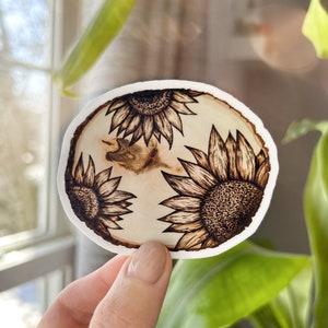 Sunflower Wood Burning Sticker