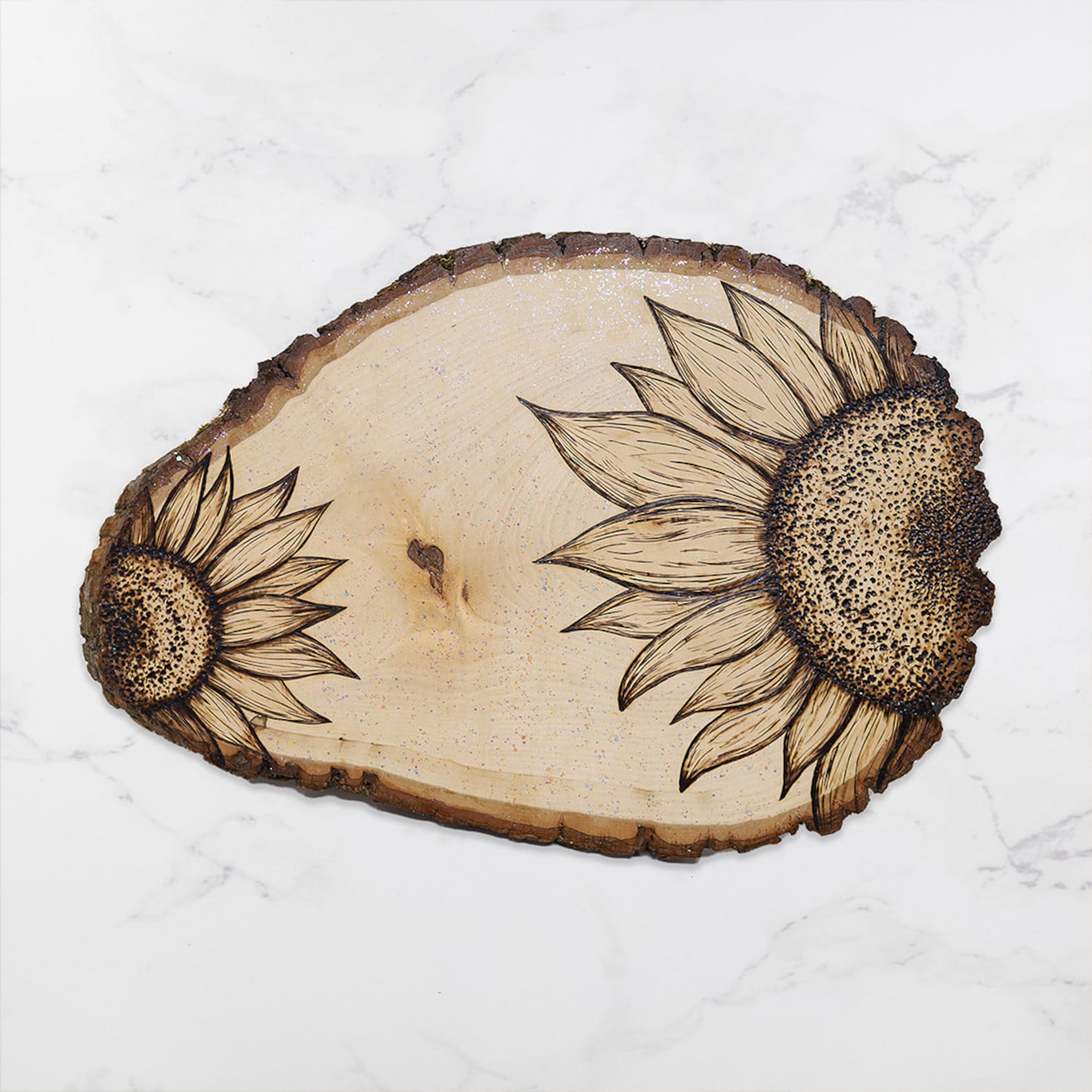 Sunflower Wood Burned Art, Pyrography Art, Sparkling, Wood Burning Sunflower Wood Burned Art, Pyrography Art, Sparkling, Wood Burning