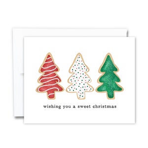 Christmas Cookie Card | Holiday Card, Wishing You A Sweet Christmas, Baking Card, Holiday Treats, Cookie Art, Christmas Card, Handmade
