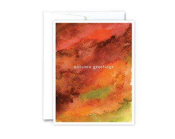 Autumn Greeting Card | Watercolor Fall Card, Autumn Notecards, Autumn Watercolor Card, Fall Season, Thanksgiving, Blank Fall Cards