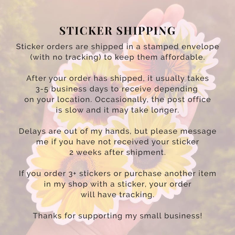 Shipped Sticker Clear Sunflower Sticker | Waterproof Vinyl Sticker, Sunflower Decal ...