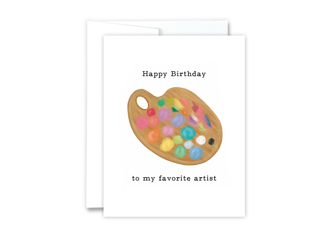 Artist Birthday Card Birthday Card for Painter, Happy Birthday Card for ...