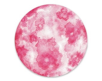 Strawberry Moon Sticker | 3" Vinyl Sticker, Pink Moon, June Moon, Moon Decal, Beautiful Pink Full Moon Sticker, Aesthetic Moon Phase Sticker