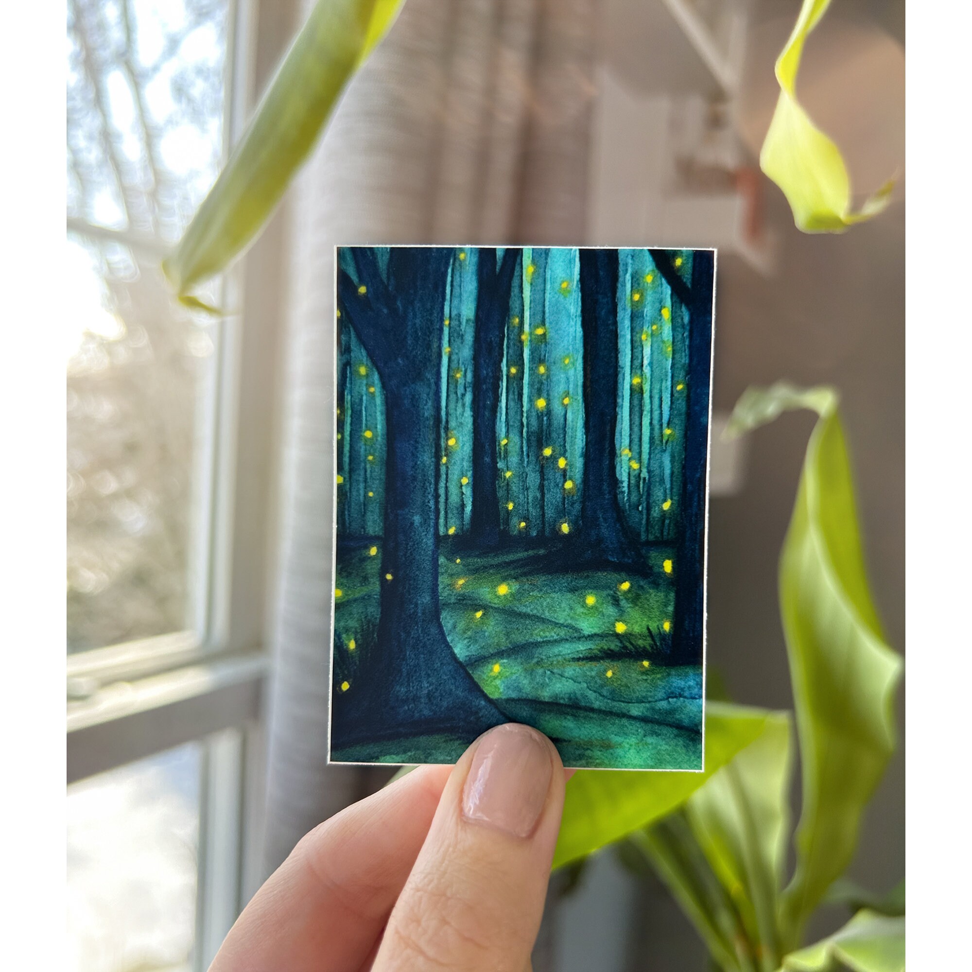 Firefly Forest Sticker | Watercolor Sticker, Journal Sticker, Lightning ...