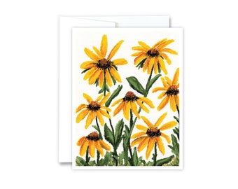 Black-Eyed Susans Card | Cheerful Card, Any Occasion, Greeting Card, Yellow Flower Card, Blank Inside, Flower Greeting Card, Birthday