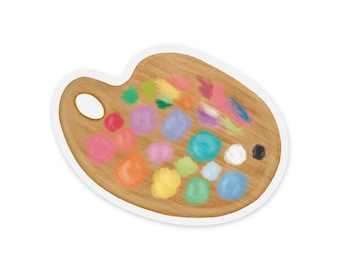 Clear Paint Palette Sticker | Vinyl Sticker, Painters Palette, Artsy Sticker, Cute Gift For Artist, Painter Gift, Art Teacher Sticker