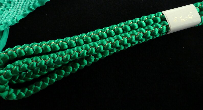 DARK GREEN Shibori Obiage /& Obijime Set SILK