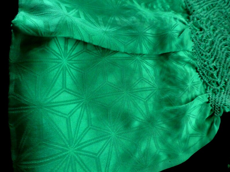 DARK GREEN Shibori Obiage /& Obijime Set SILK