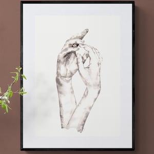 Lovers Hand in hand – Minimalist Bedroom wall art - Ink artwork - Digital download -  Holding Hands - Home gallery decor - Bathroom painting