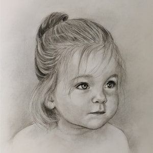 Custom charcoal art - Character portrait drawing from photo - Remembrance portrait - Christmas gift - Hand painted Family portrait painting