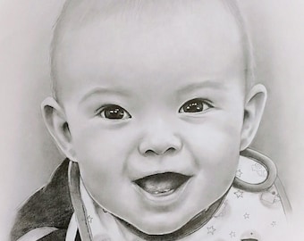 Aangepaste houtskoolportrettekening – handgetekende familiekunst