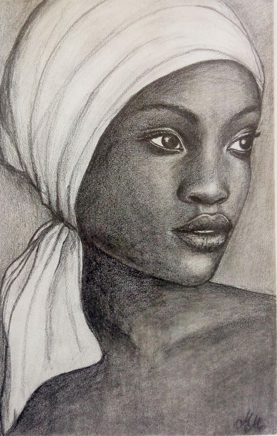 Drawing From Photo Graphite African Girl