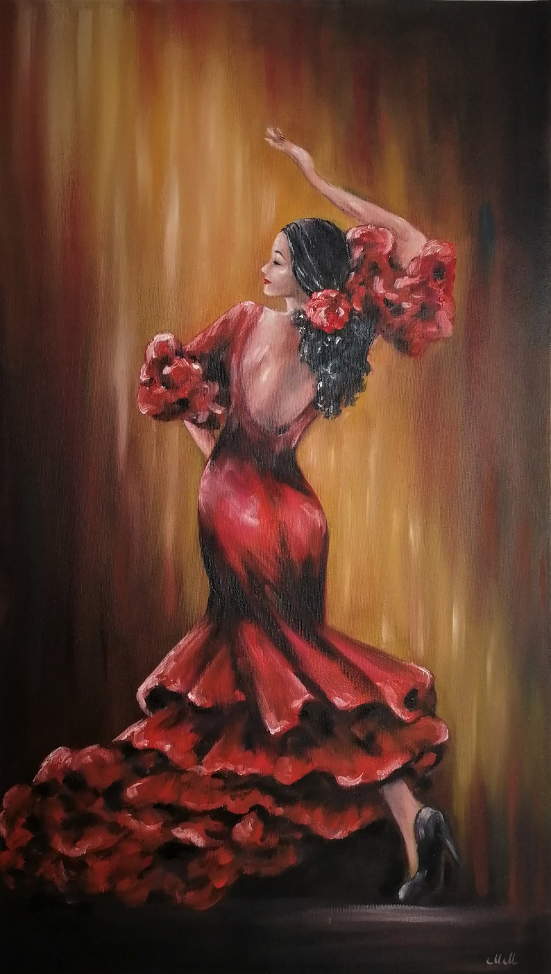 Flamenco dancer original oil painting | Etsy