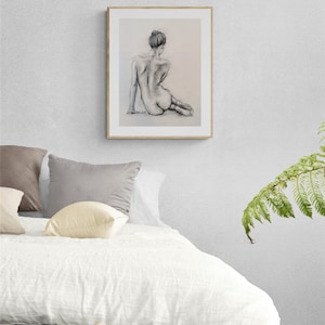 Erotic Art Naked Woman Charcoal Drawing Nudity Wall Art - Etsy