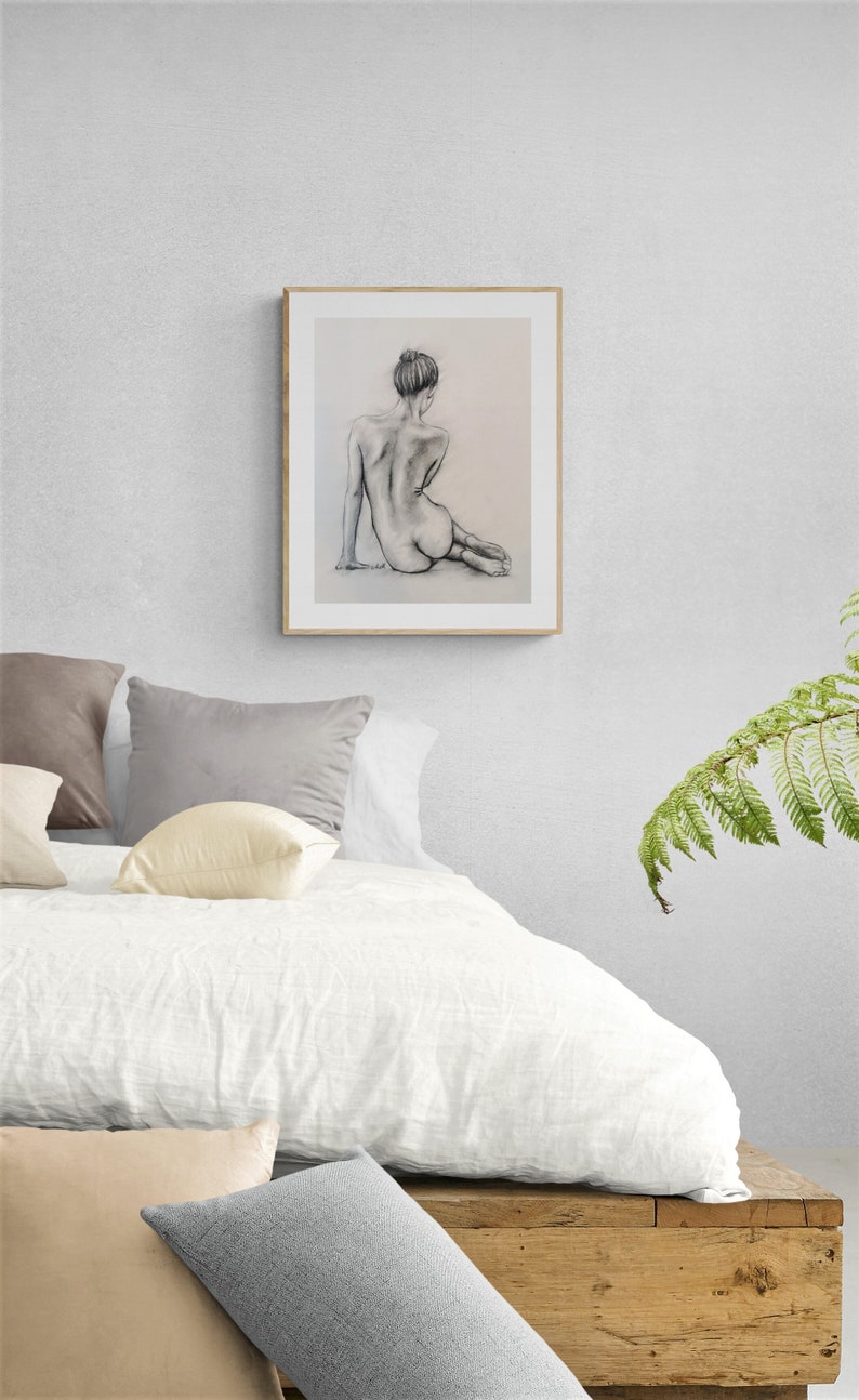 Erotic Art Naked Woman Charcoal Drawing Nudity Wall Art - Etsy