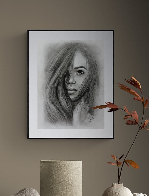 Passion Artwork Original Charcoal Portrait Drawing From Photo Charcoal Art  Realistic Drawing Face Drawing Hand Painted Portrait 