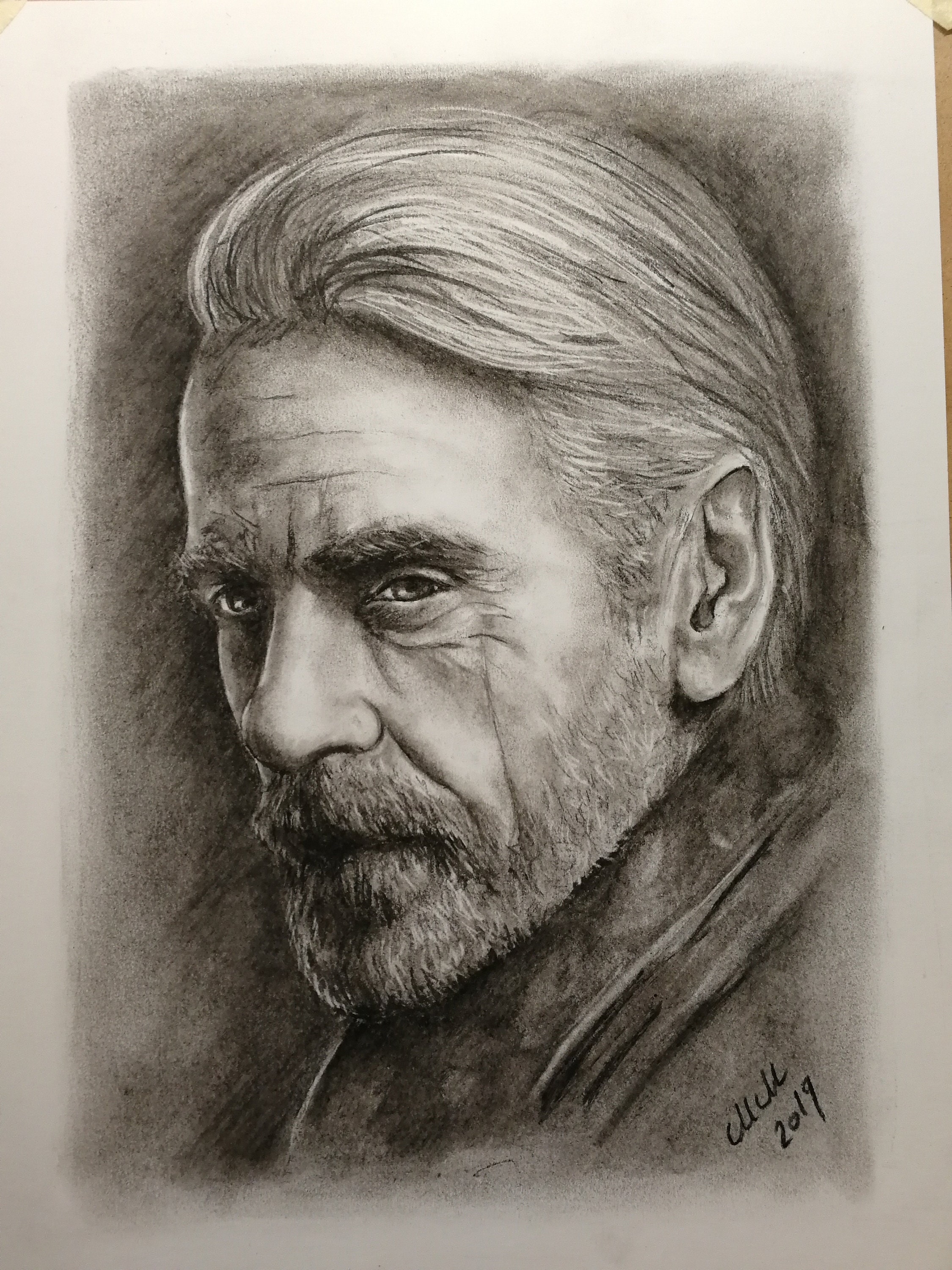 Charcoal Art Commission Painting Charcoal Portrait Drawing Etsy