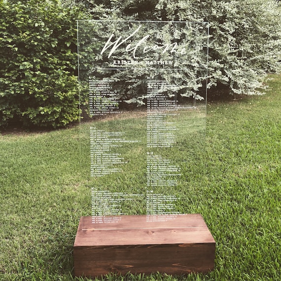 Etsy Acrylic Seating Chart