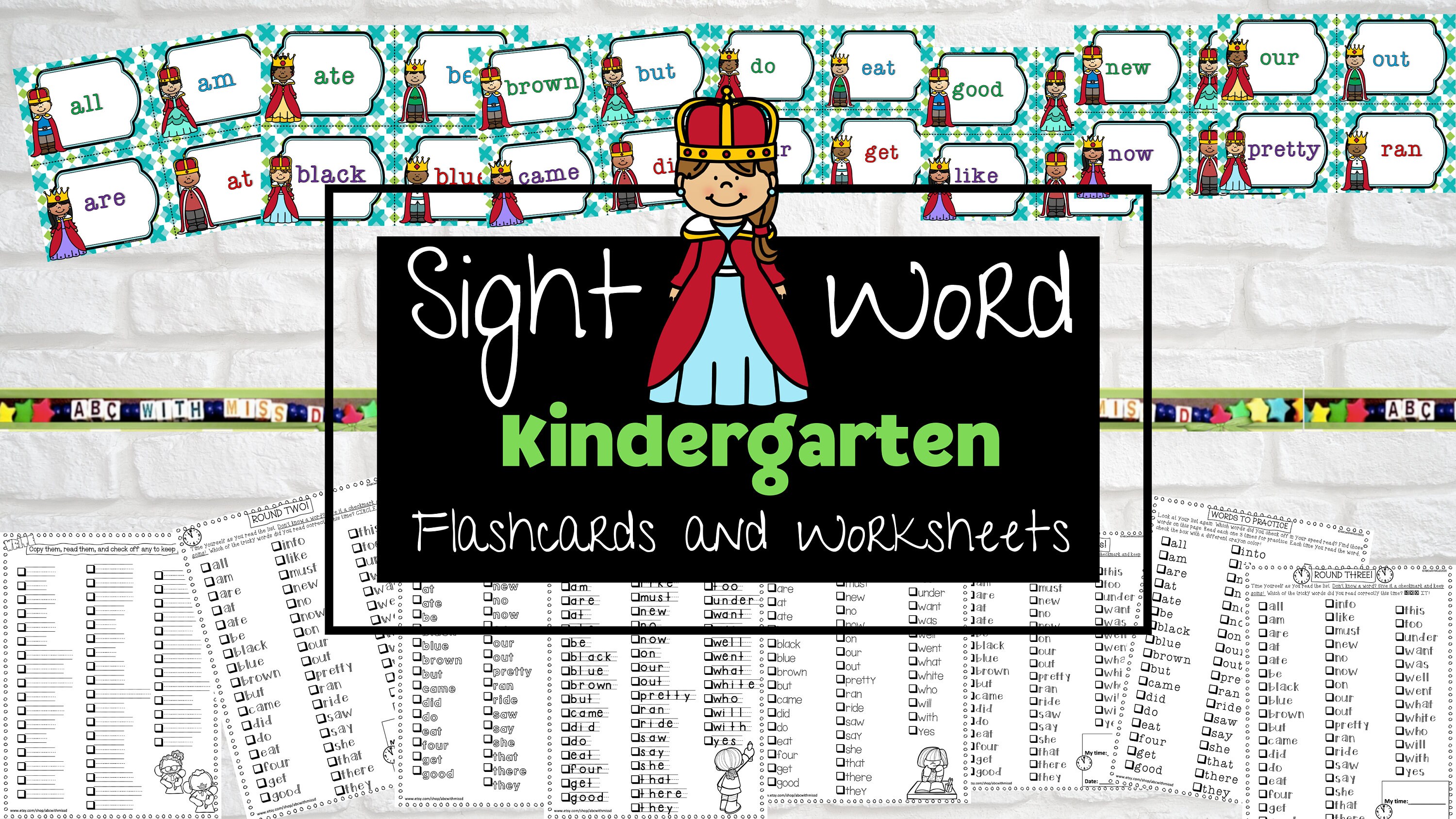 Kindergarten Dolch Sight Words Packet-Flashcards and Word | Etsy