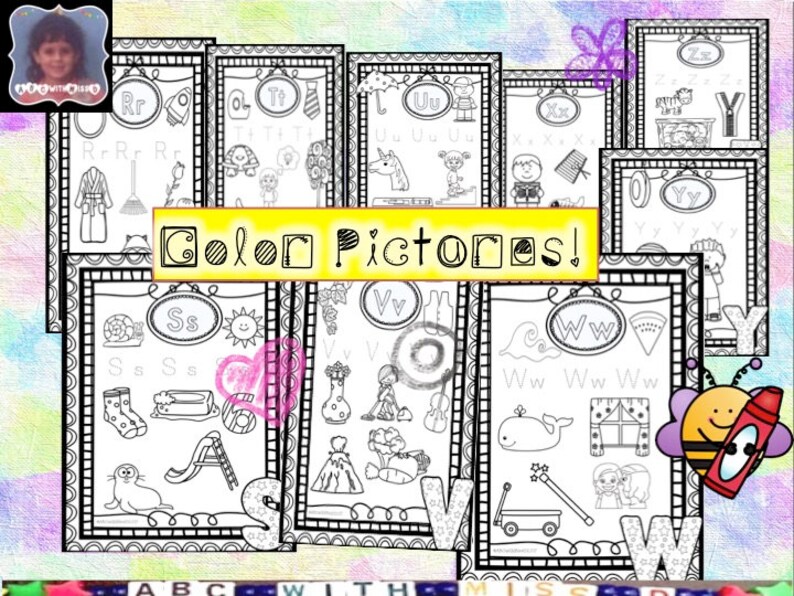 Download Kid's Printable Alphabet Coloring Book-ABC Book Coloring | Etsy