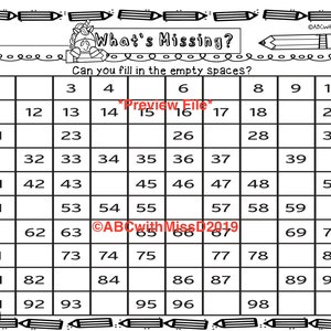 100s Board Math Worksheets Home Learning Printable-teaching to - Etsy