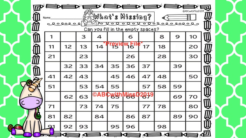 100s Board Math Worksheets Home Learning Printable-teaching to - Etsy