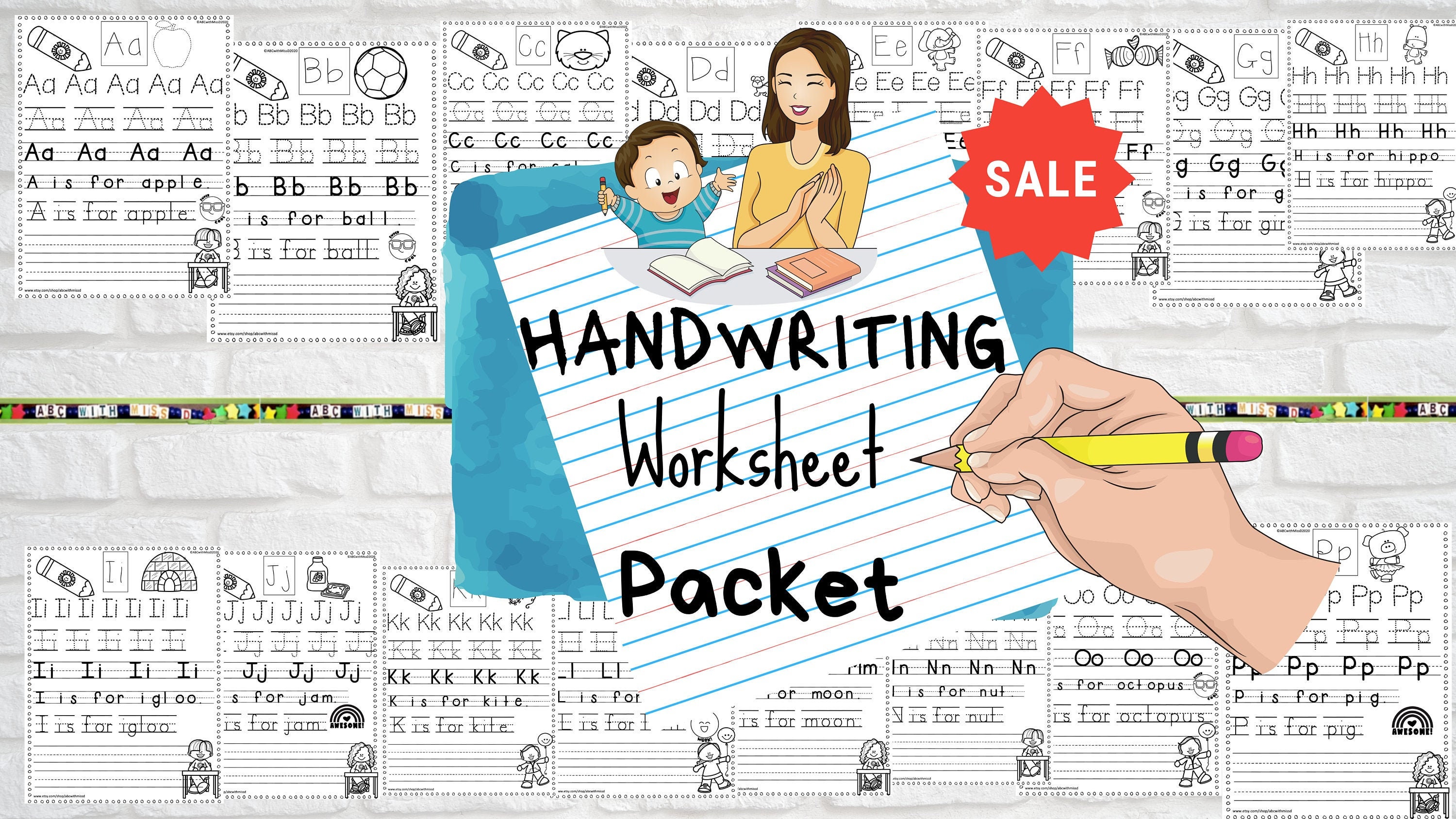 Handwriting Practice Packet Printable Alphabet Writing - Etsy UK