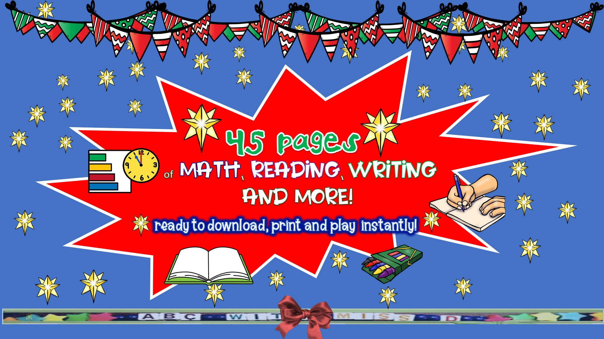 The Christmas Break Packetwinter Workbook for First Grade and Etsy