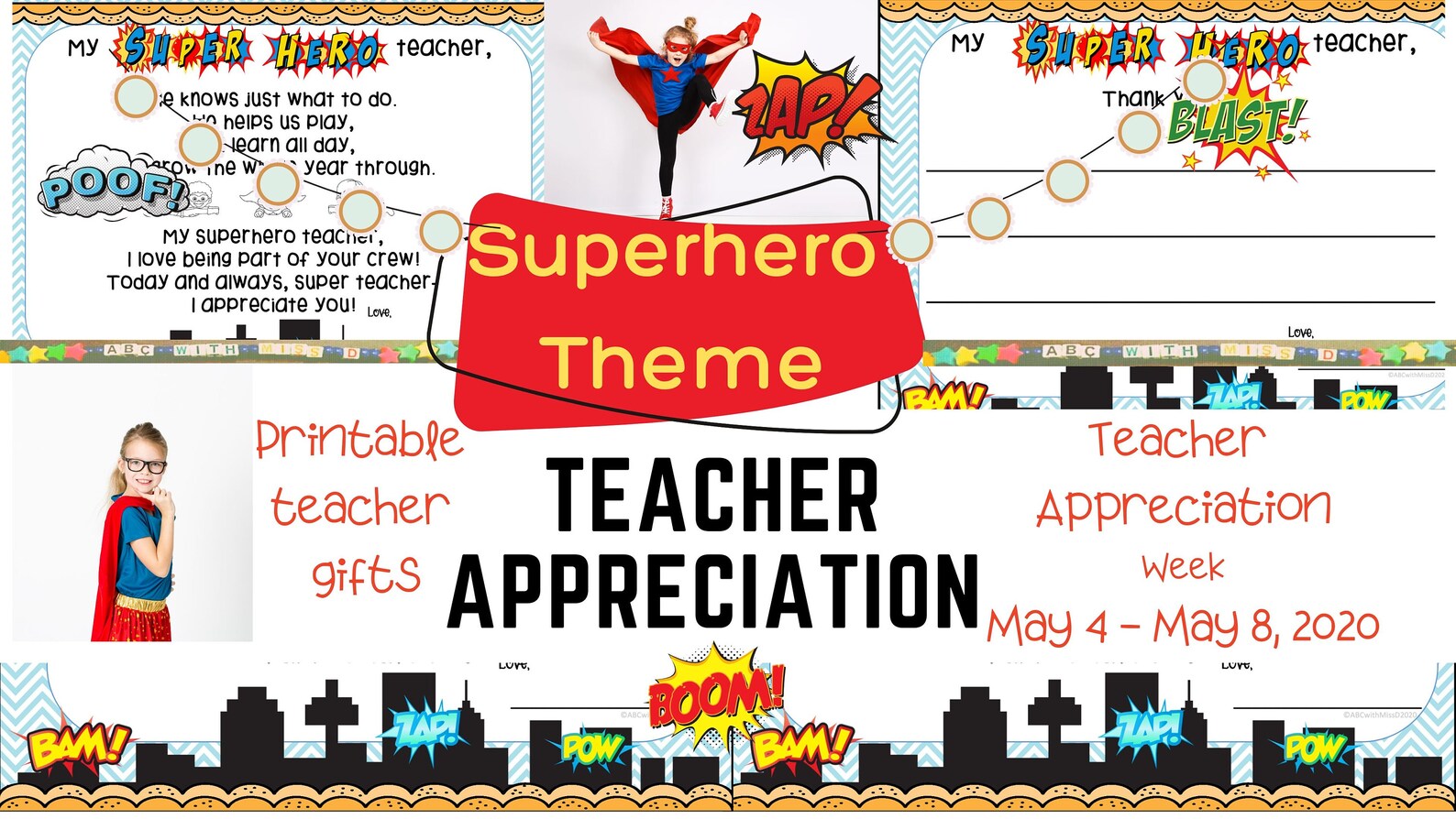 Superhero Themed Teacher Appreciation Gift With Letter to - Etsy