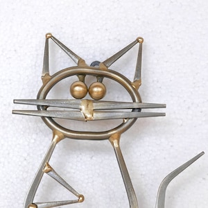 CAT by RON SCHMIDT Animal Pet Brutalist Wall Sculpture Jere Mid-century Modern